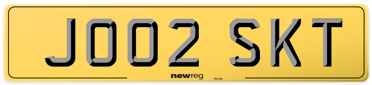 JO02 SKT Rear Number Plate