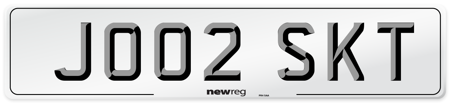 JO02 SKT Front Number Plate