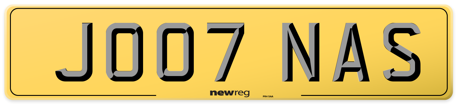 JO07 NAS Rear Number Plate