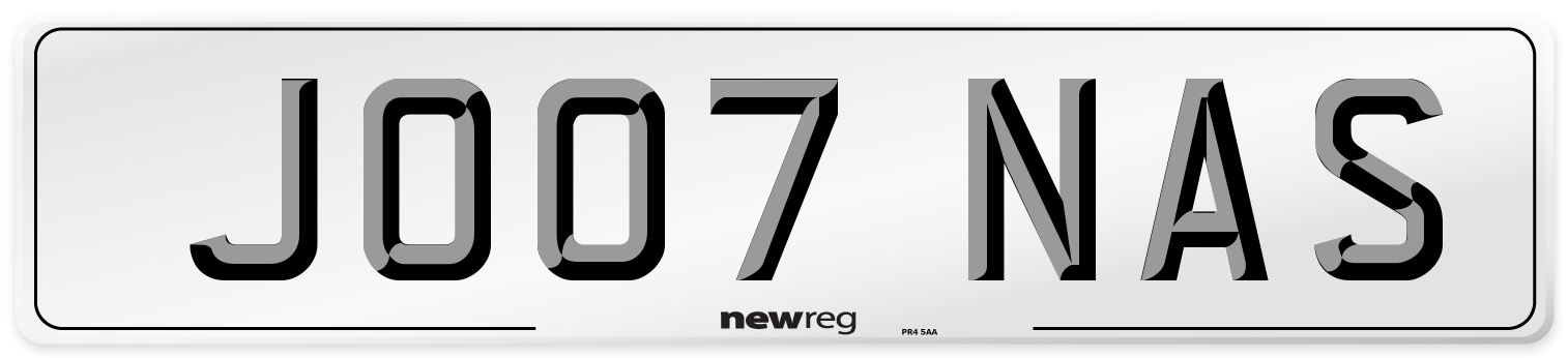 JO07 NAS Front Number Plate