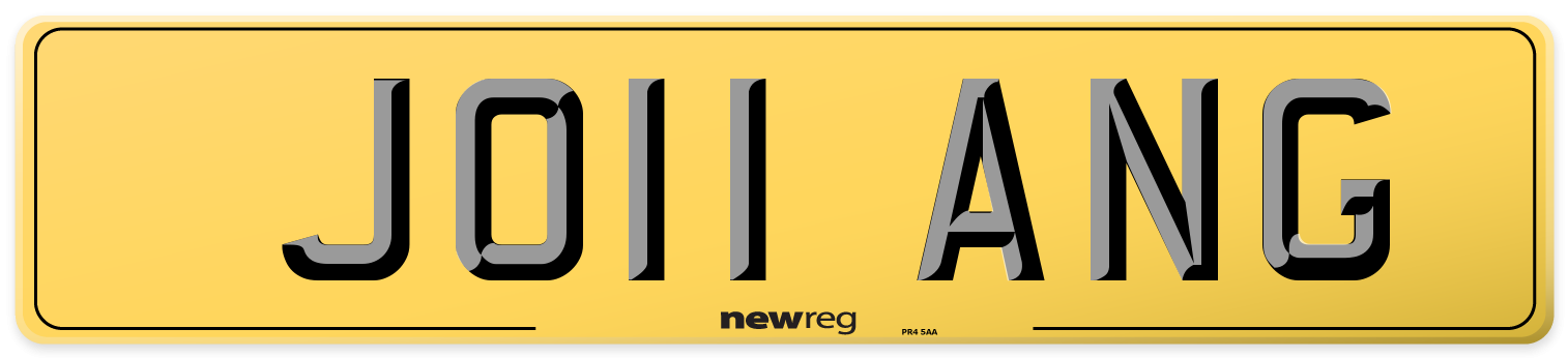 JO11 ANG Rear Number Plate