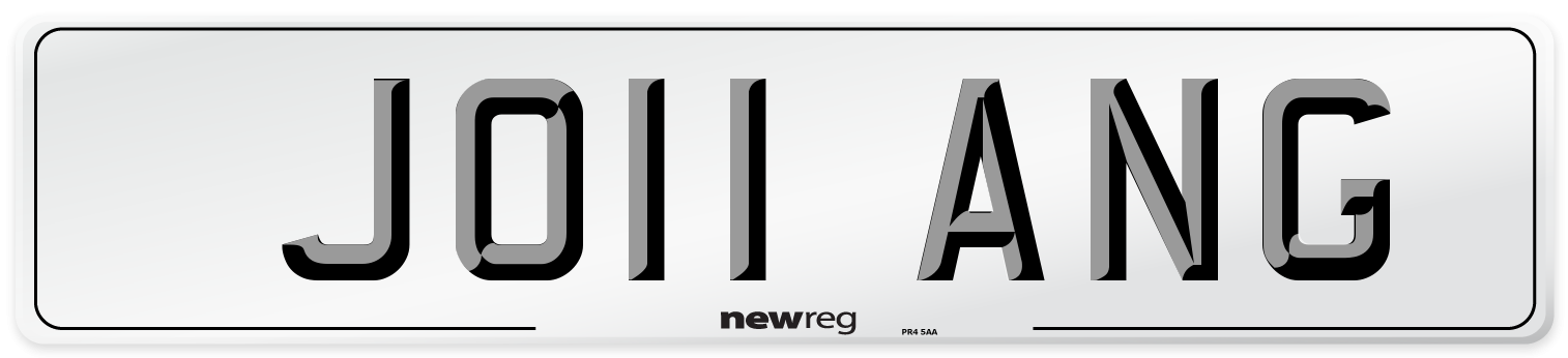 JO11 ANG Front Number Plate