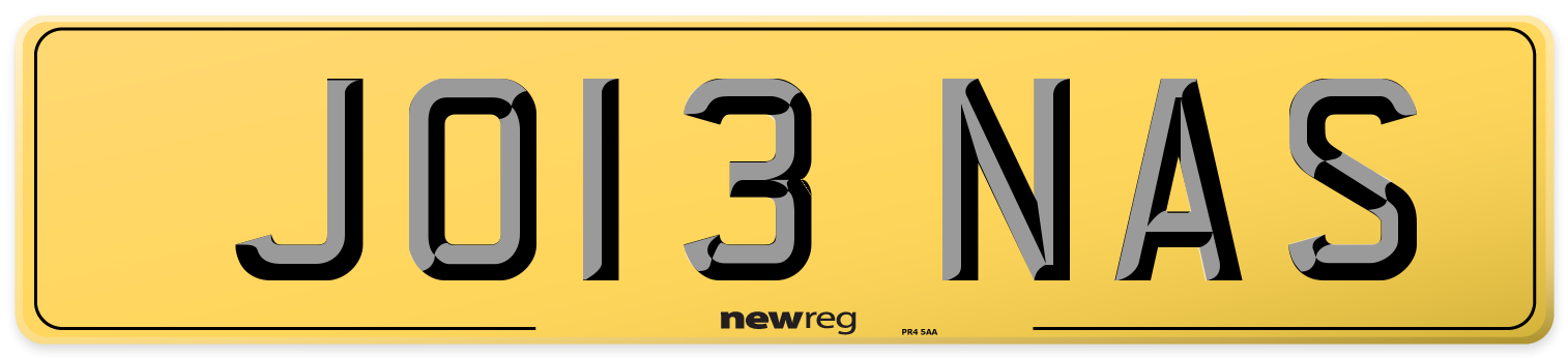 JO13 NAS Rear Number Plate