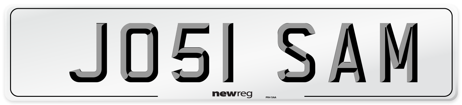 JO51 SAM Front Number Plate