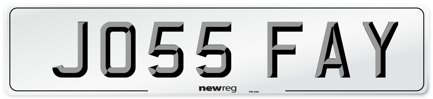 JO55 FAY Front Number Plate