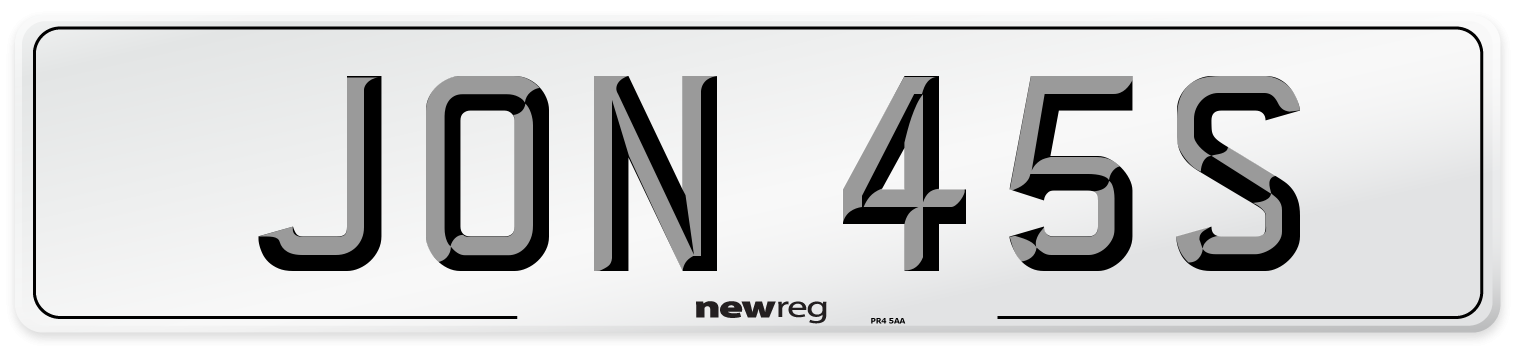 JON 45S Front Number Plate
