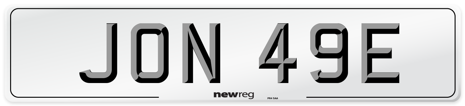 JON 49E Front Number Plate