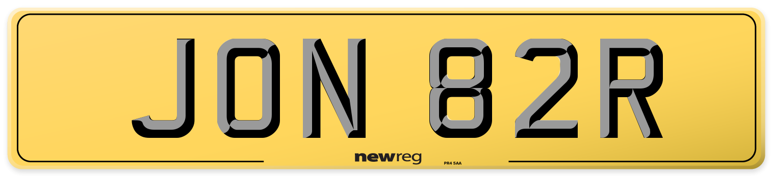 JON 82R Rear Number Plate