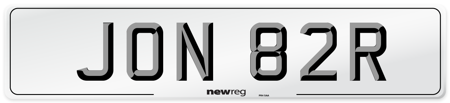 JON 82R Front Number Plate