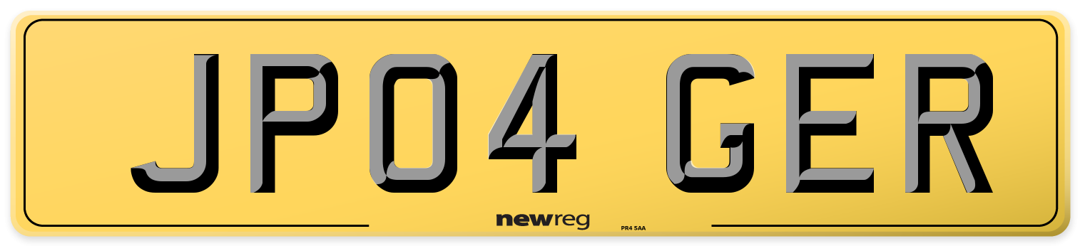 JP04 GER Rear Number Plate