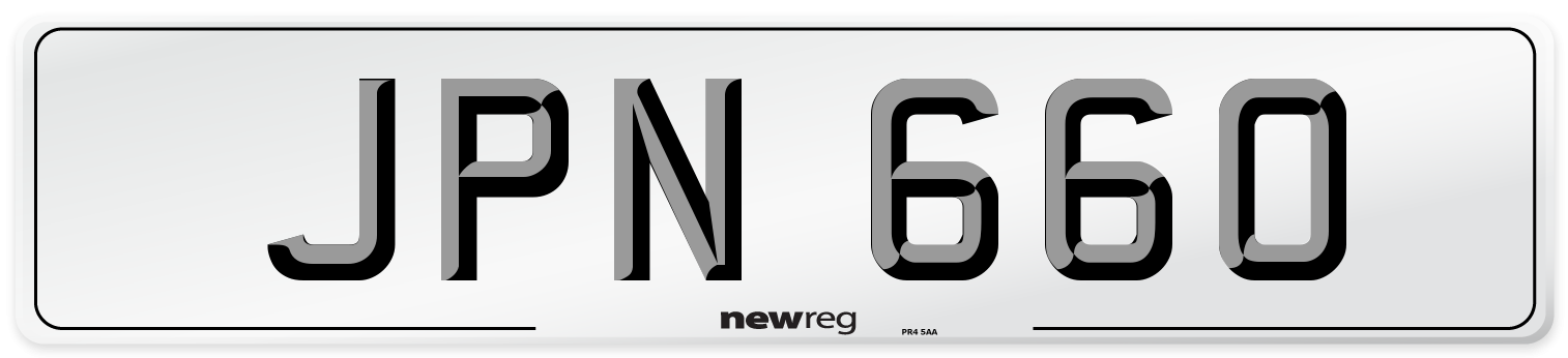 JPN 660 Front Number Plate