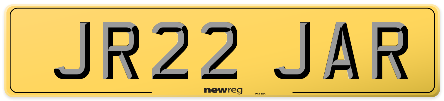JR22 JAR Rear Number Plate