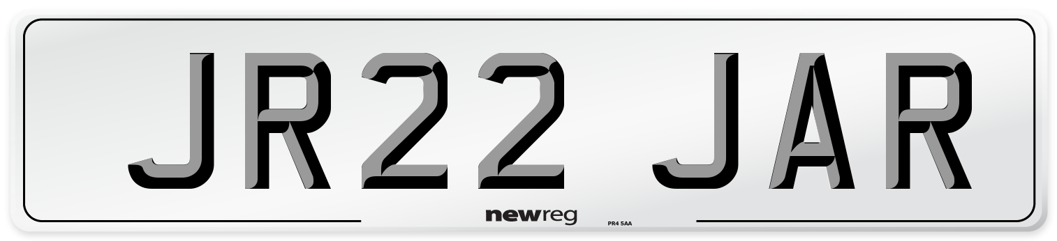 JR22 JAR Front Number Plate