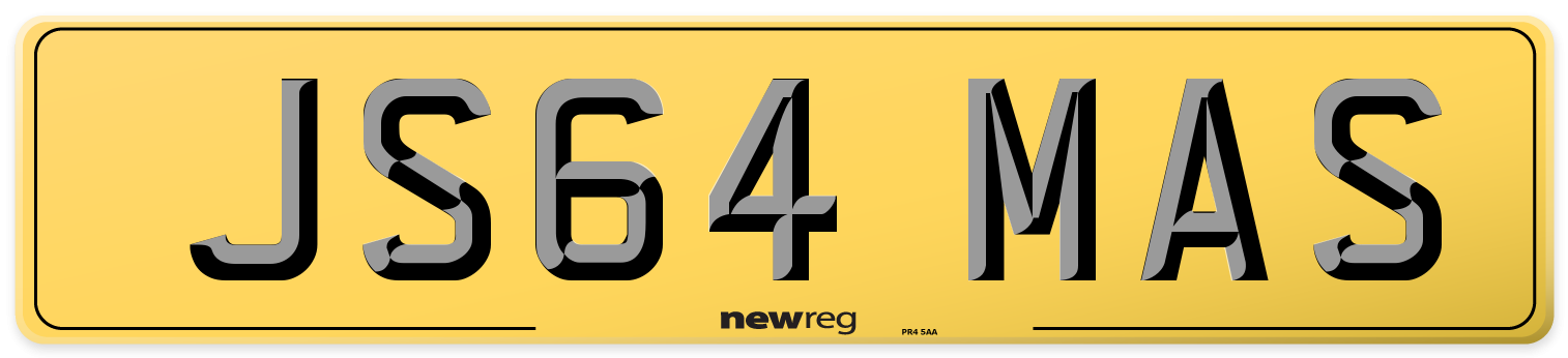 JS64 MAS Rear Number Plate