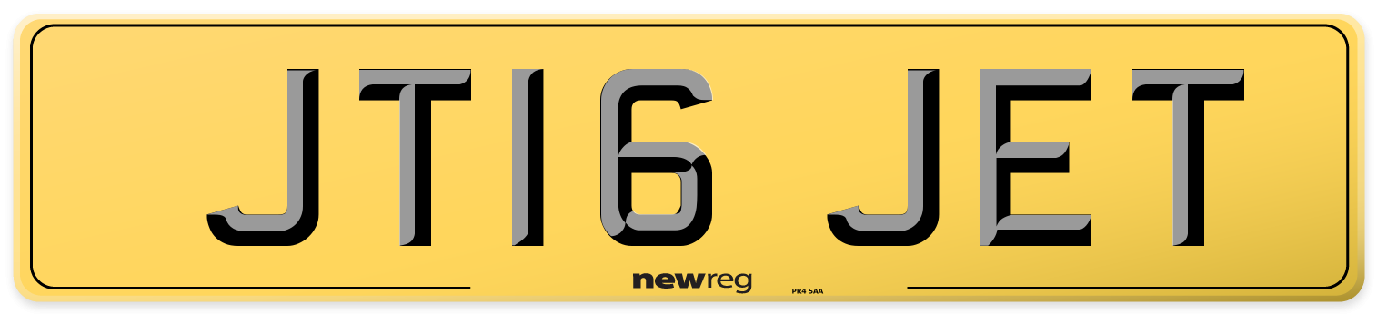JT16 JET Rear Number Plate