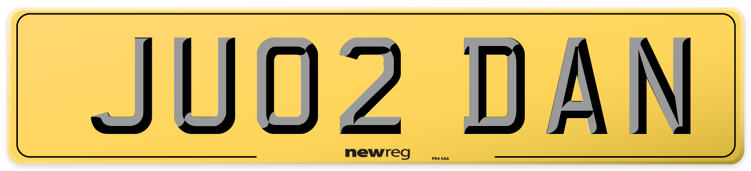 JU02 DAN Rear Number Plate