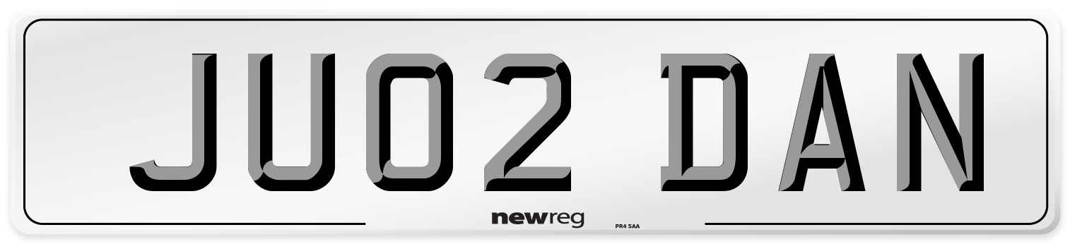 JU02 DAN Front Number Plate