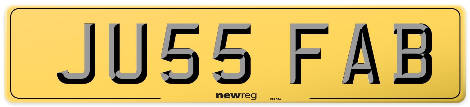 JU55 FAB Rear Number Plate
