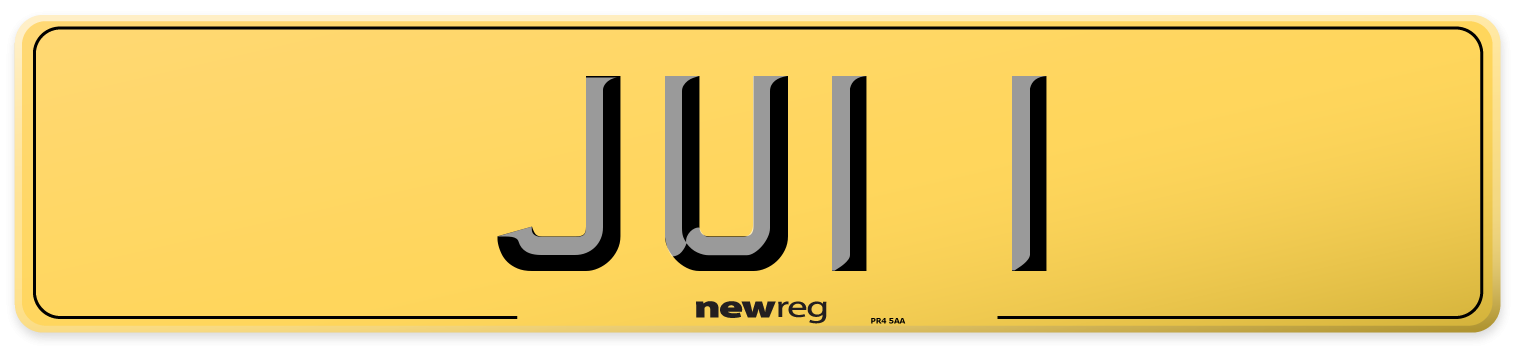 JUI 1 Rear Number Plate