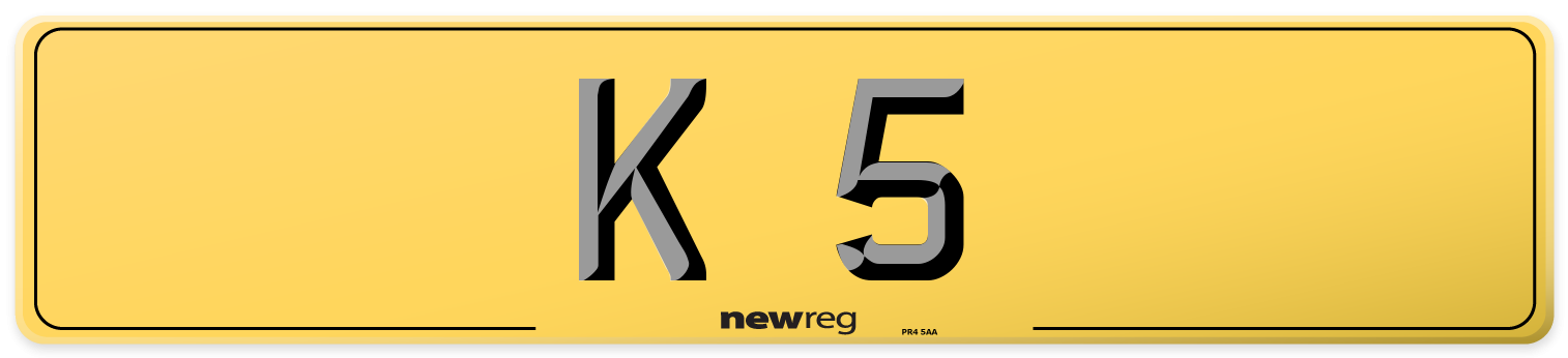 K 5 Rear Number Plate
