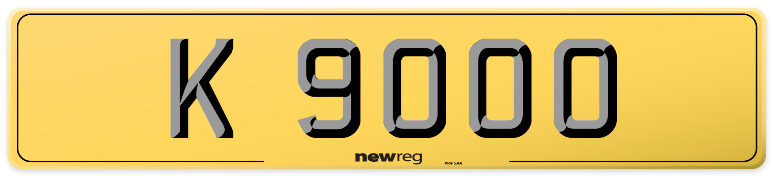 K 9000 Rear Number Plate