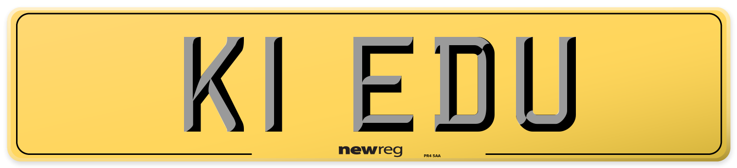K1 EDU Rear Number Plate