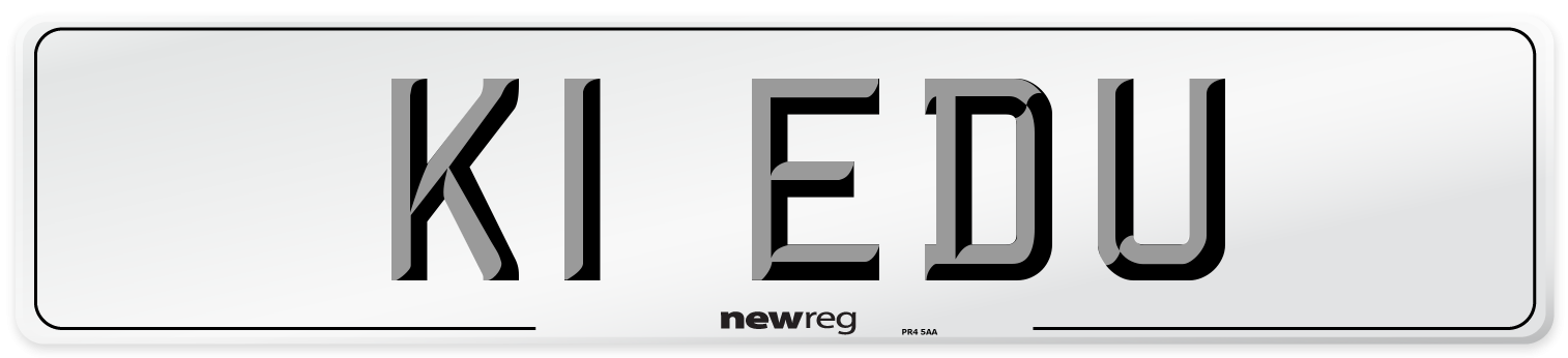 K1 EDU Front Number Plate