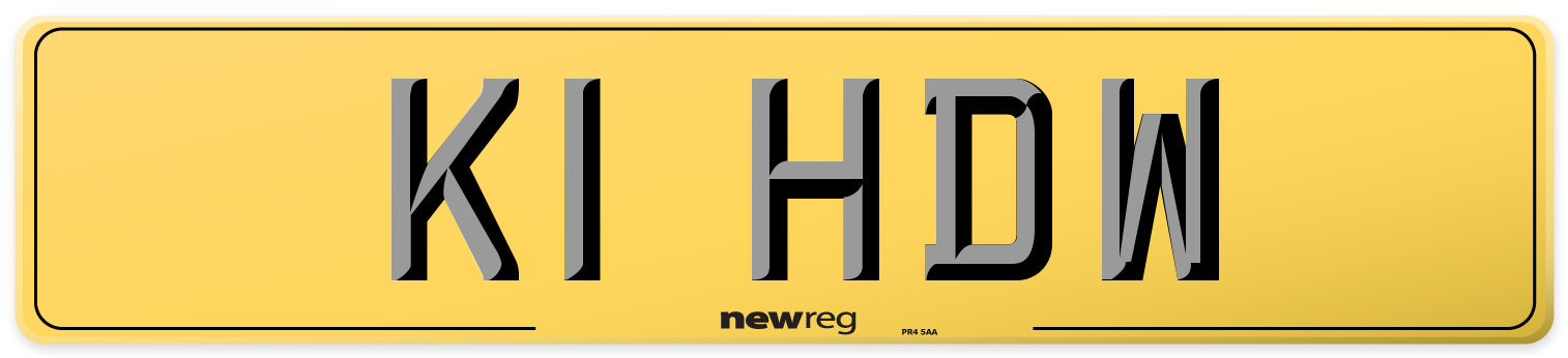 K1 HDW Rear Number Plate