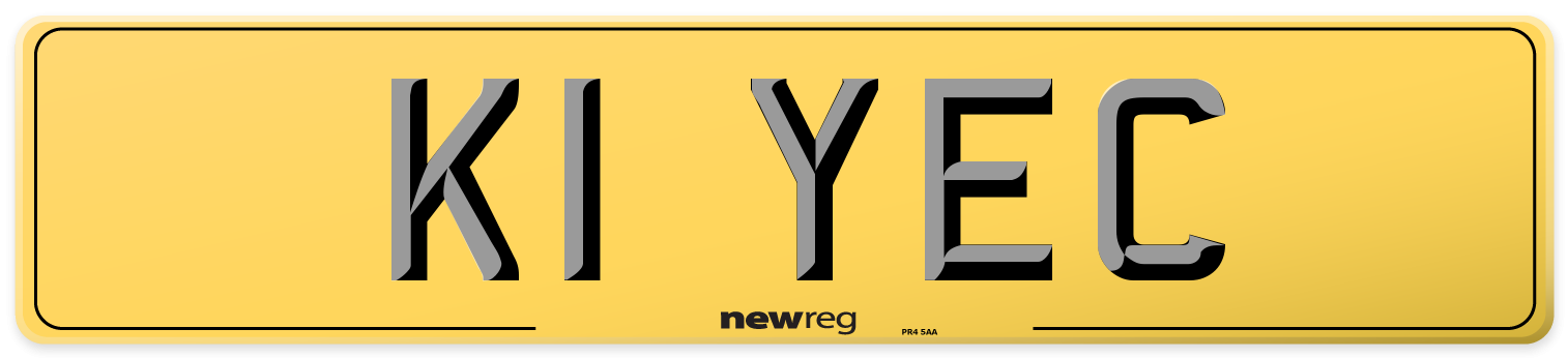 K1 YEC Rear Number Plate