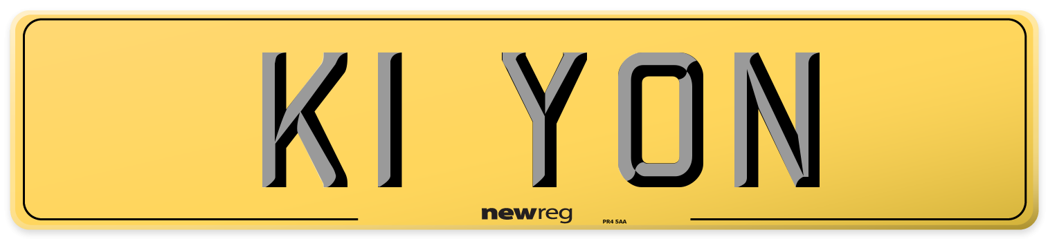 K1 YON Rear Number Plate