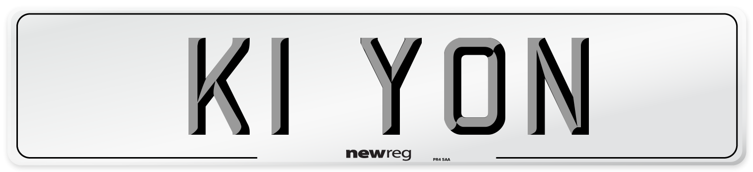K1 YON Front Number Plate