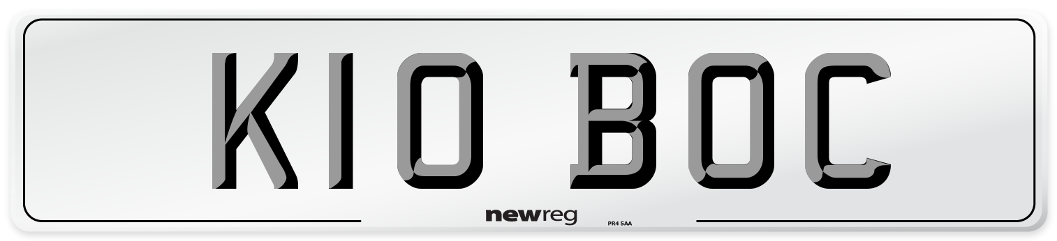 K10 BOC Front Number Plate