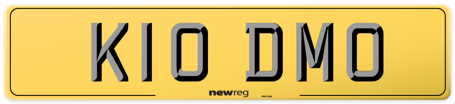 K10 DMO Rear Number Plate