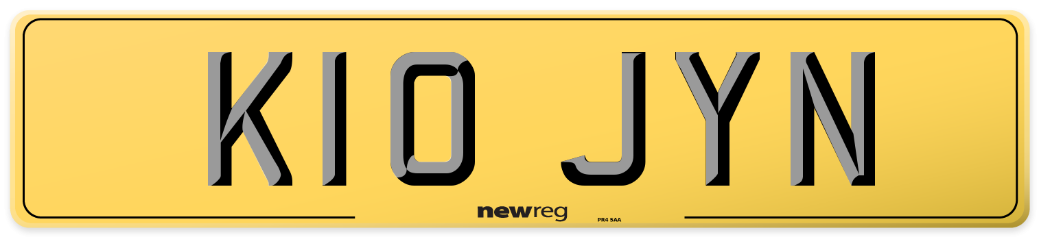 K10 JYN Rear Number Plate