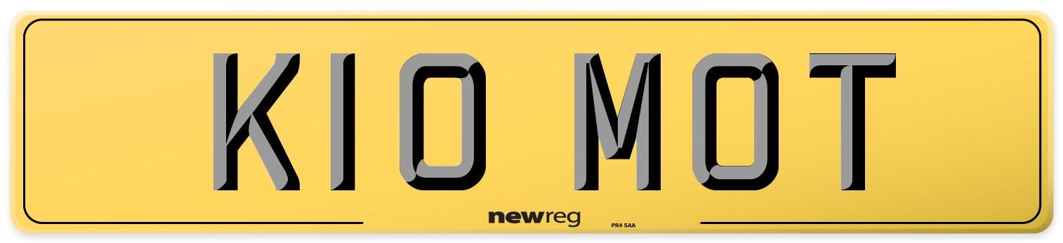 K10 MOT Rear Number Plate