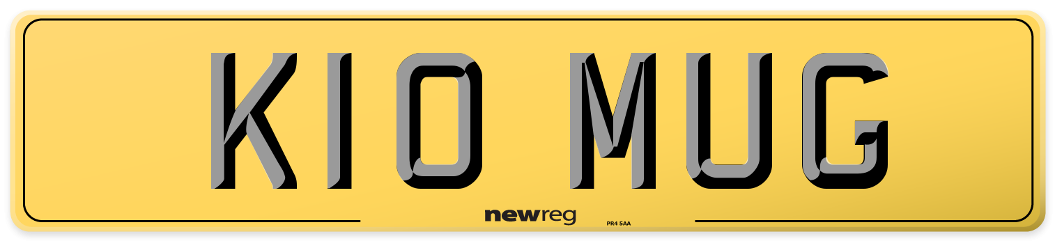 K10 MUG Rear Number Plate