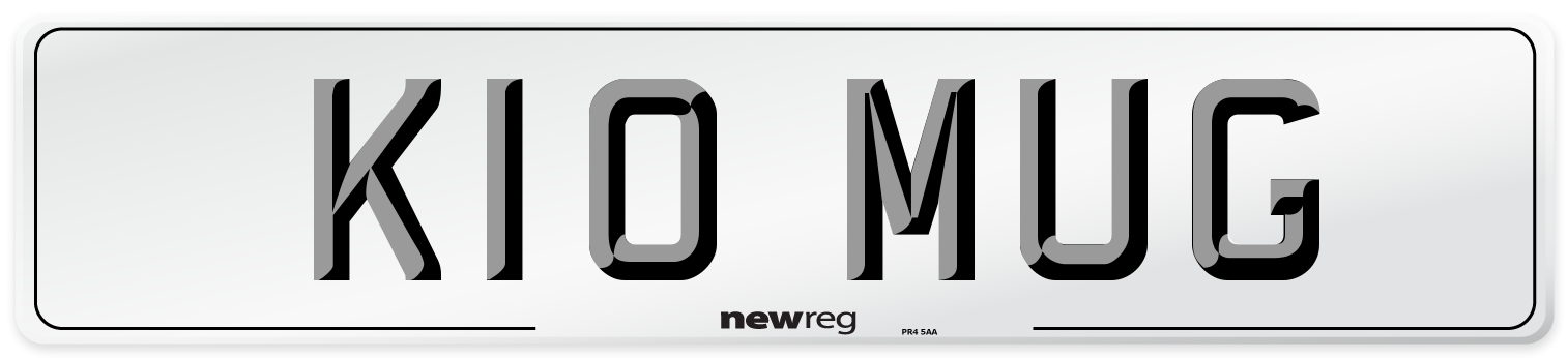 K10 MUG Front Number Plate