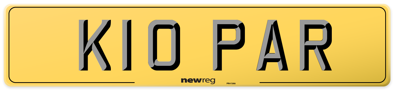 K10 PAR Rear Number Plate