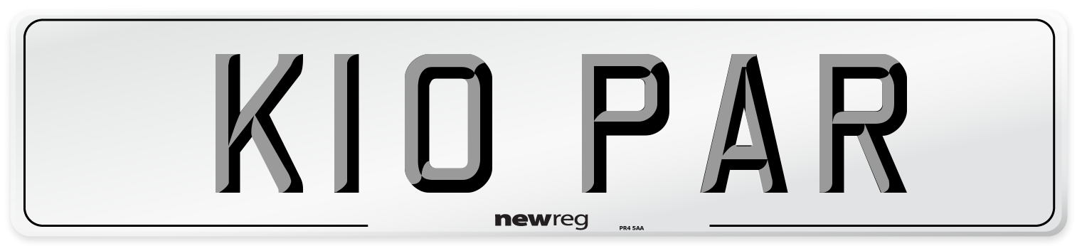 K10 PAR Front Number Plate