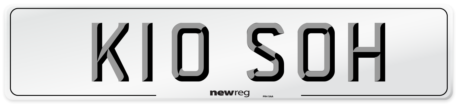 K10 SOH Front Number Plate