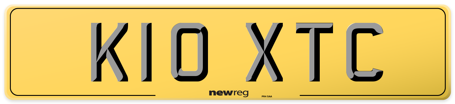 K10 XTC Rear Number Plate