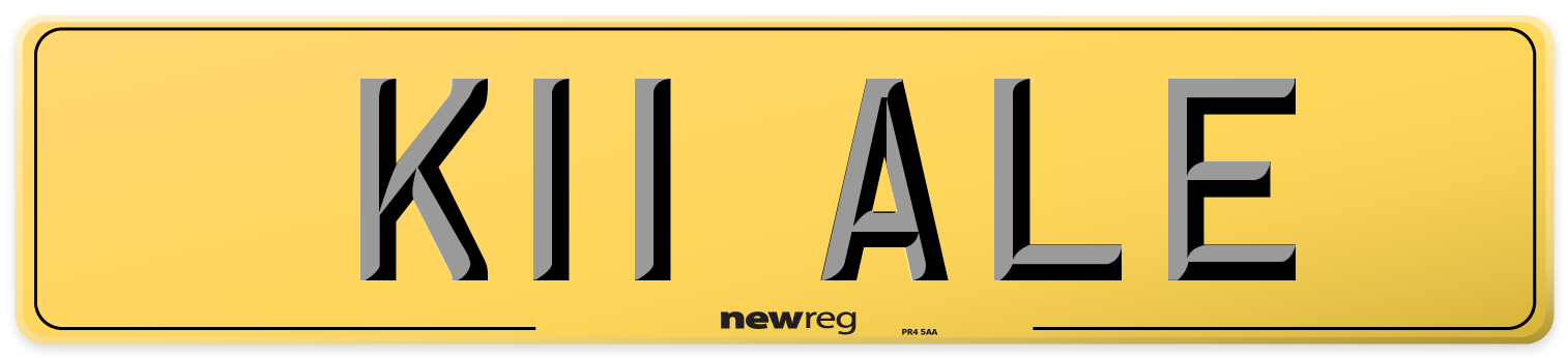 K11 ALE Rear Number Plate