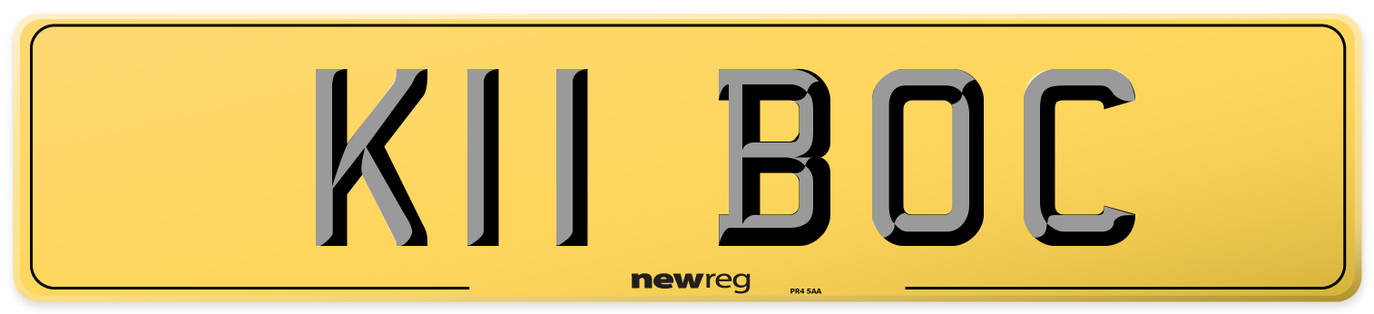 K11 BOC Rear Number Plate