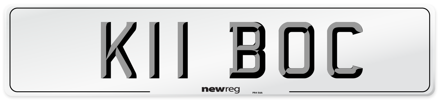 K11 BOC Front Number Plate
