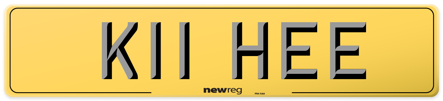 K11 HEE Rear Number Plate