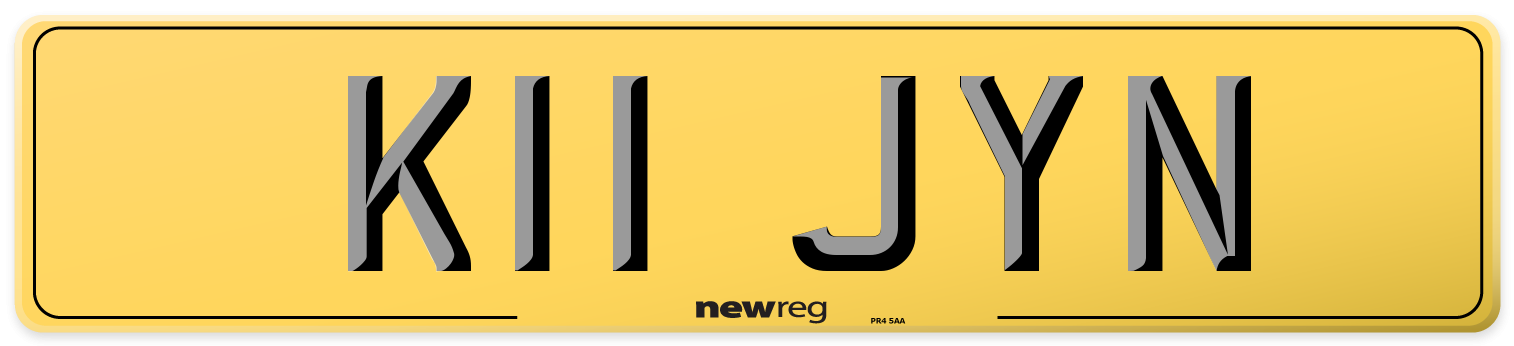 K11 JYN Rear Number Plate