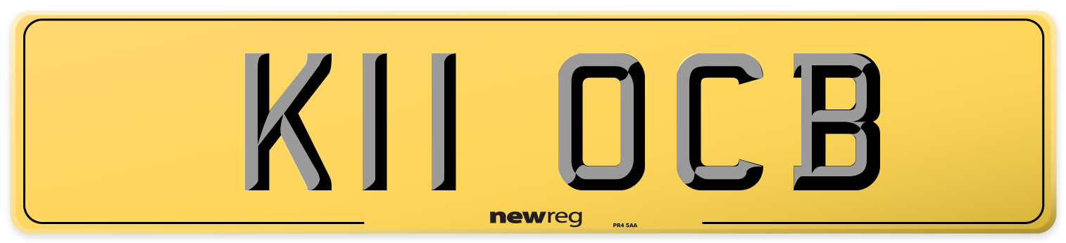 K11 OCB Rear Number Plate