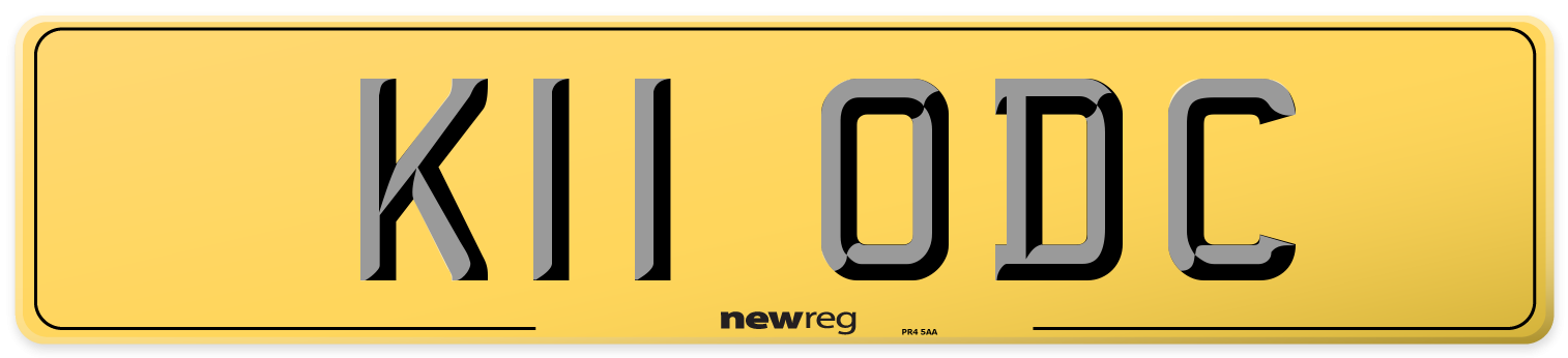 K11 ODC Rear Number Plate