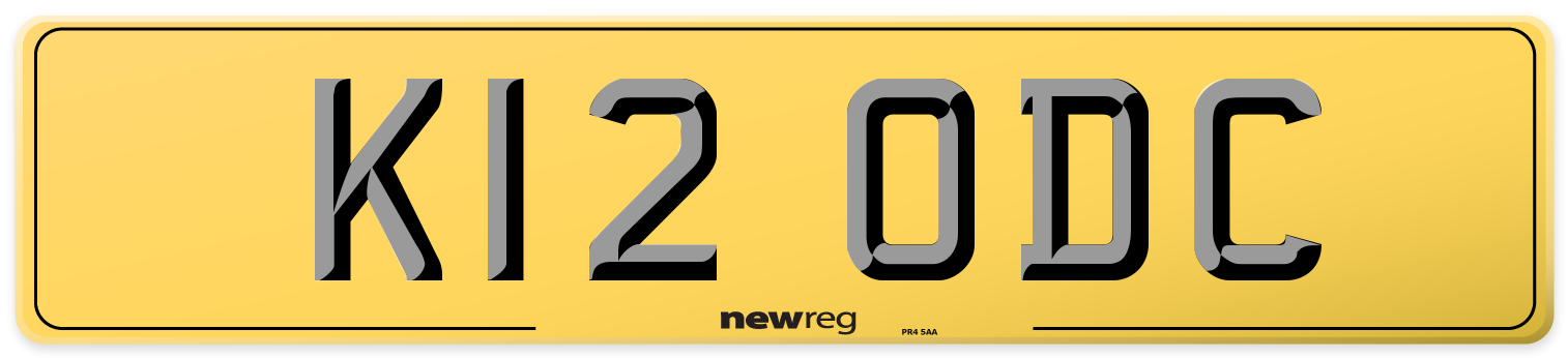 K12 ODC Rear Number Plate