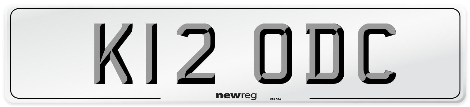 K12 ODC Front Number Plate